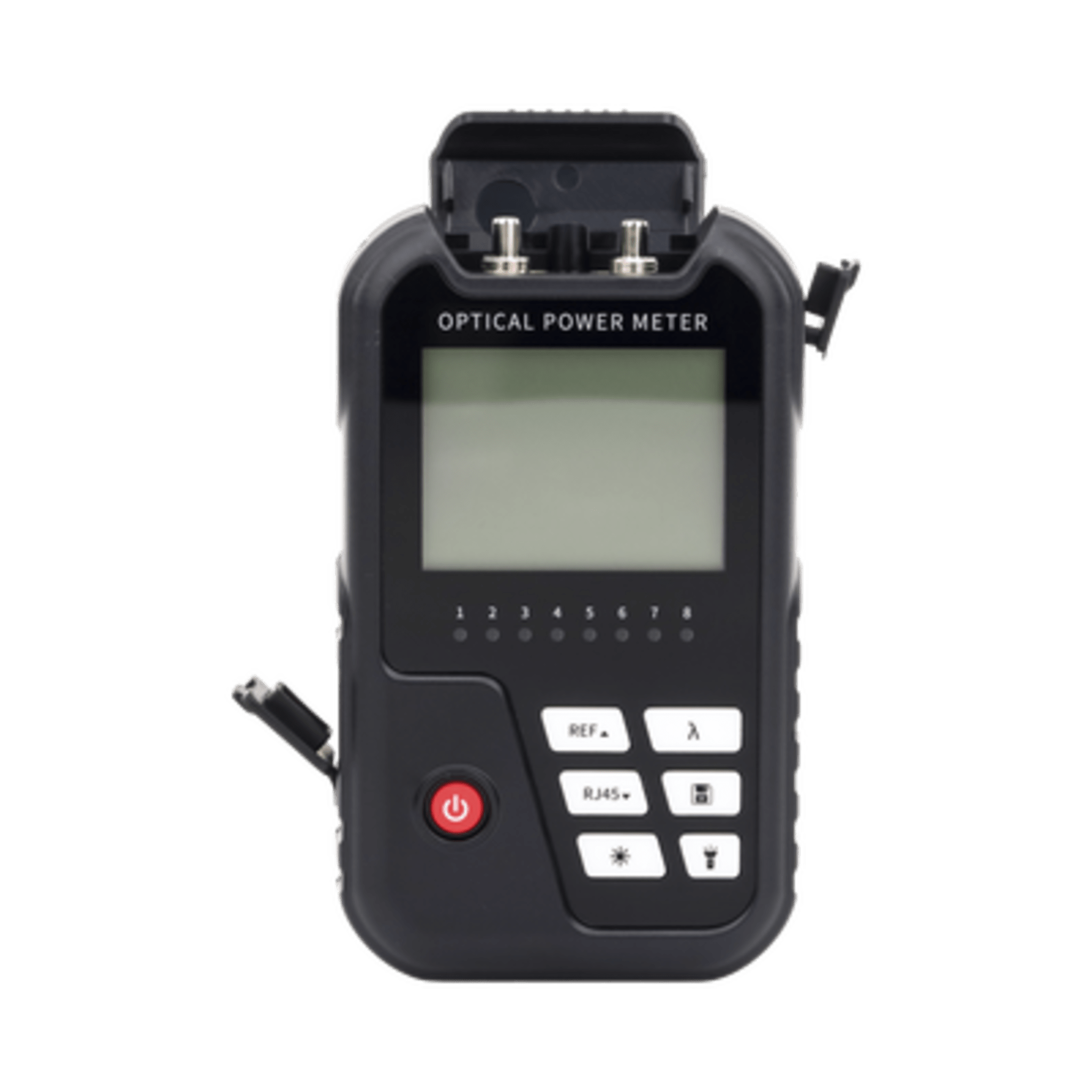 Medidor de Potencia Óptica (Mini Opm) / Rango de Medición -50dBm a 26dBm / Compatible con Fibra Óptica Multimodo y Monomodo / Soporta Conectores Sc, St y Fc / Incluye Función de Vfl 2 mW / Recargable — LINKEDPRO BY EPCOM · SKU LP-M-OPM-LR