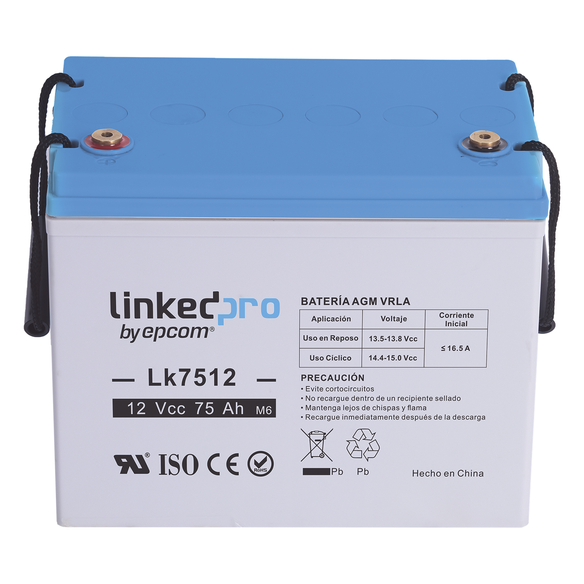 Batería de respaldo 12 V | 75 Ah | AGM | Especial para equipo electrónico | UPS | Sistemas de Emergencia | Aplicaciones Fotovoltaicas | Terminales T3