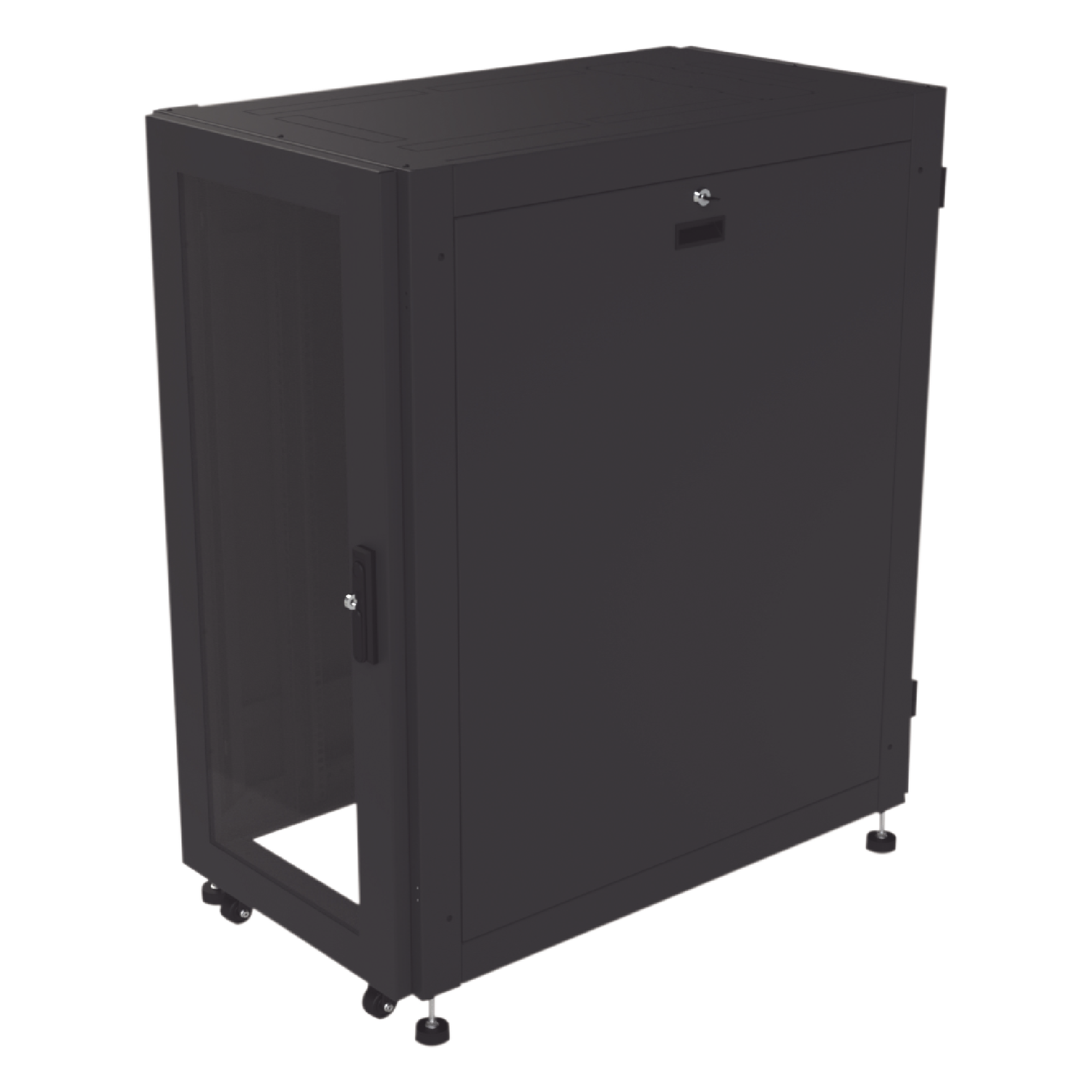 Gabinete Profesional para Telecomunicaciones de 24UR, 600 mm de Ancho x 1000 mm de Profundidad, Se envía el Gabinete Armado. — LINKEDPRO BY EPCOM · SKU LP-60100-24U-R2
