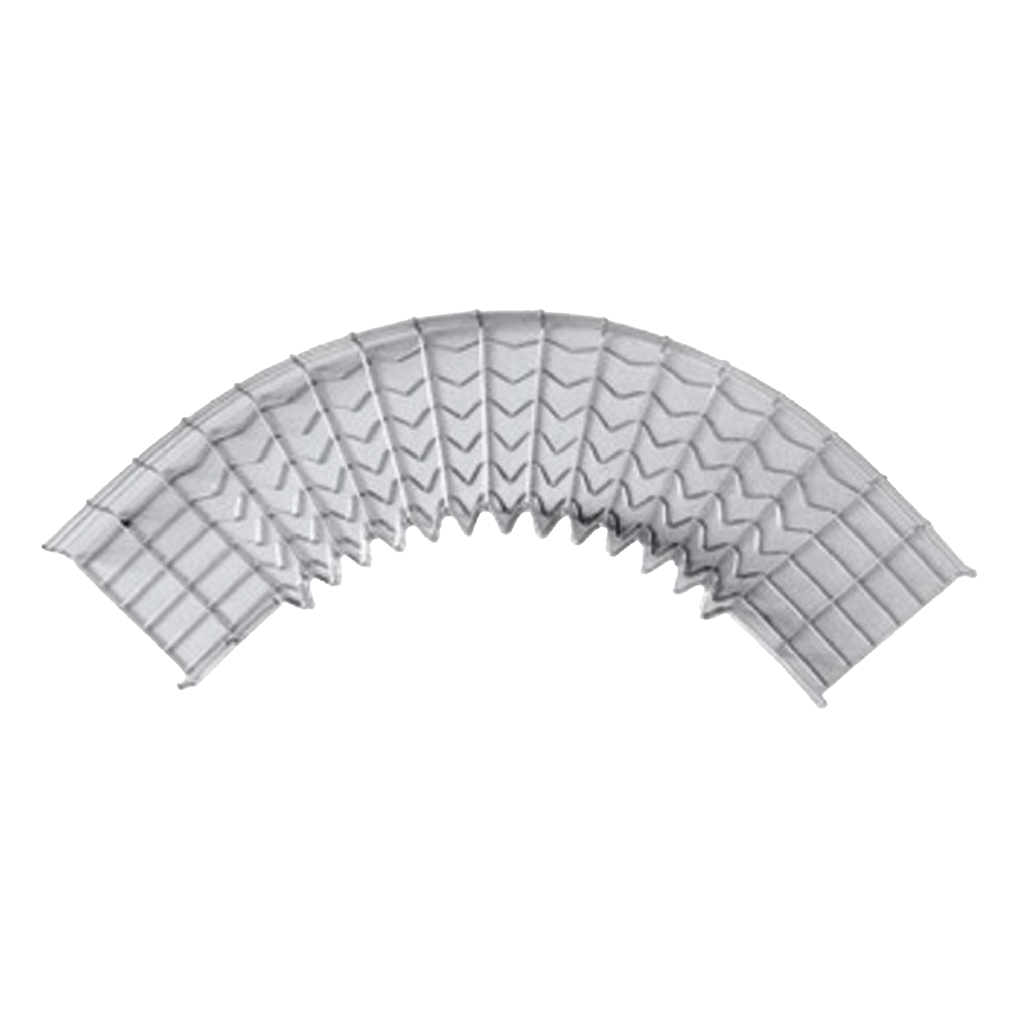 Curva Pre-Fabricada Horizontal de 90° con medidas de 54 mm de Peralte y 100 mm Ancho (54/100 mm) — CHAROFIL · SKU CH-C90-54/100EZ