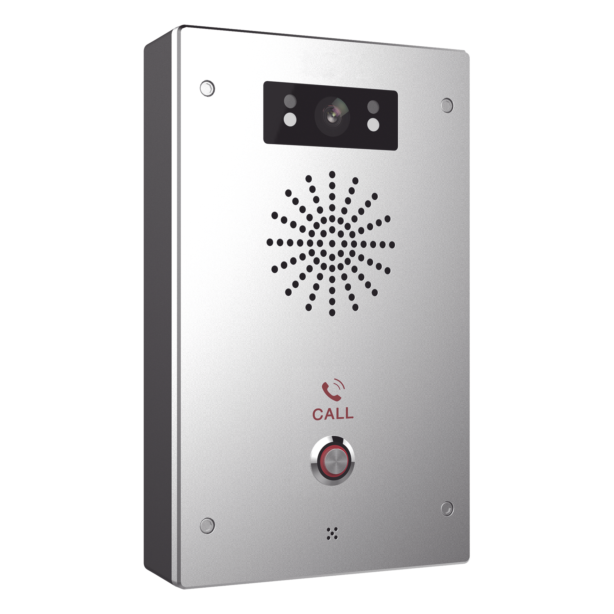 Video Intercomunicador IP, 2 líneas SIP, 2 relevadores con botón para llamada, Onvif, anti-vandálico, PoE, IP65 e IK10, PoE