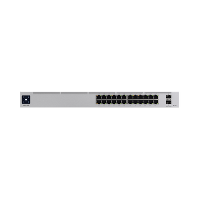 UniFi Switch USW-Pro-24-POE Gen2, con funciones capa 3, de 24 puertos PoE 802.3at/bt + 2 puertos 1/10G SFP+, 400W, pantalla informativa — UBIQUITI · SKU USW-PRO-24-POE