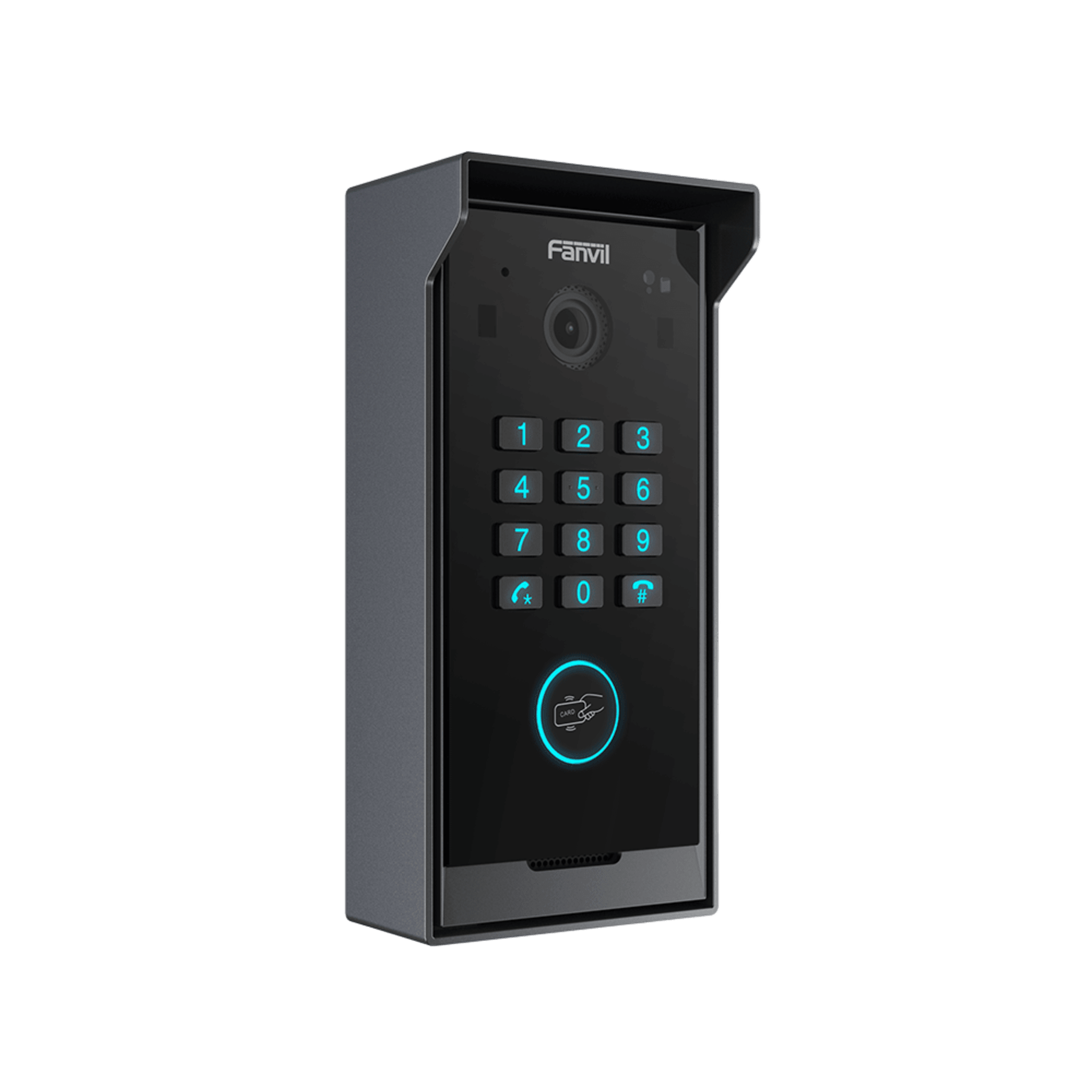 Videoportero Slim IP SIP con Cámara HD, IP IP65, Teclado Numérico y Relé, Apertura por BLE, Tarjeta, Remoto, Protocolo ONVIF, Compatible con App Fanvil Link