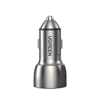 Cargador de Auto 52.5W | Puerto USB-A y USB-C | Carga Rápida | Compatible con Vehículos de 12 y 24 VCD | PD3.0 + QC3.0 | Chip Inteligente | Diseño Compacto Mayor Eficiencia Energética | Caja de Aluminio