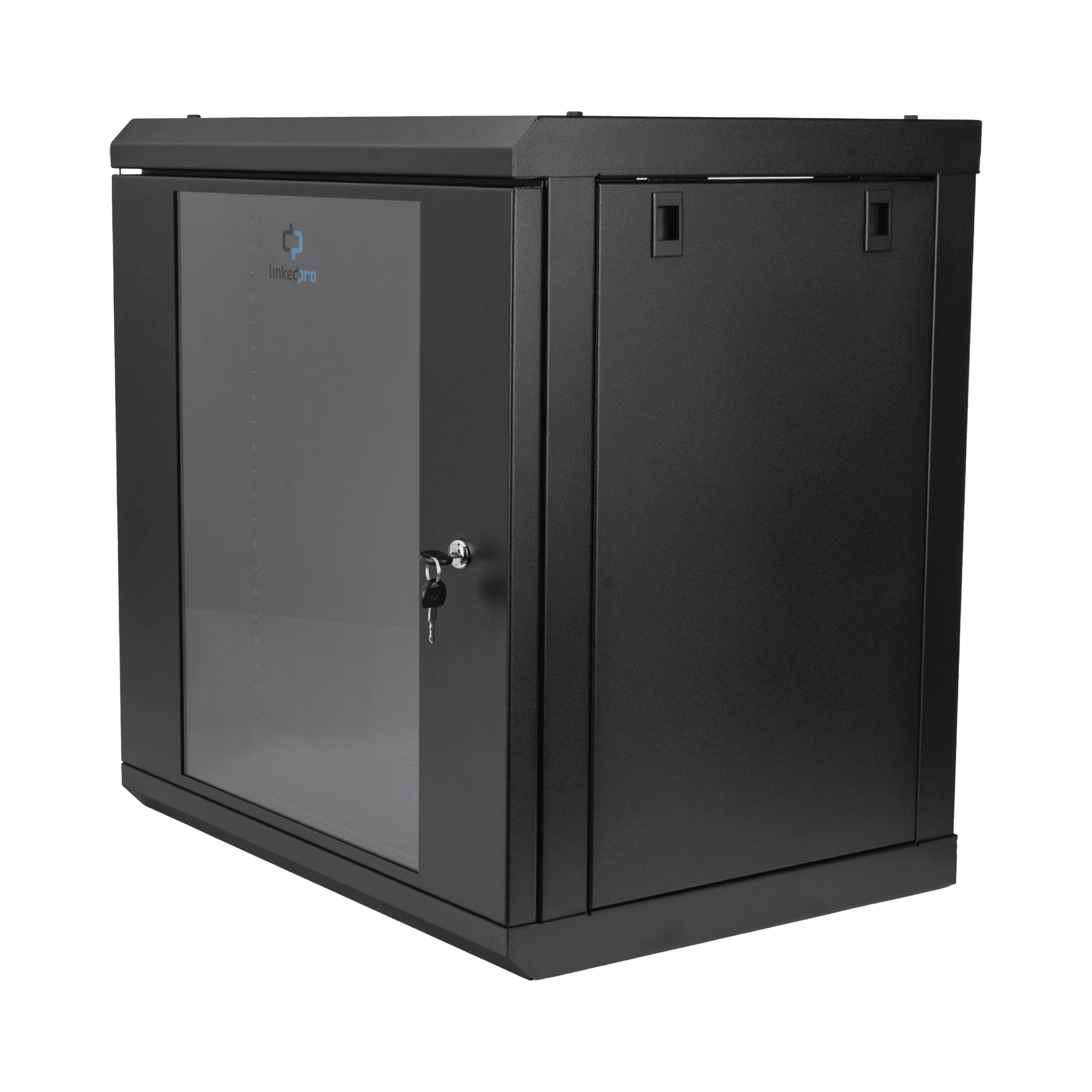 Gabinete de Pared con Puerta de Cristal Templado, 455mm de Profundidad, 12U Rack de 19'', Acero Reforzado