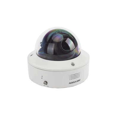Domo IP 8 Megapixel / Lente Mot. 2.8 a 12 mm / DARKFIGHTER / WDR 120 dB / IK10 / 30 mts IR / Conteo Facial / Detección Facial / Interior / PoE / Búsqueda por Atributos / Micrófono Integrado / Micro SD