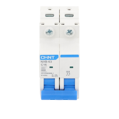 Pastilla para Riel Din, 2 Polos, 16 Amp, Vca:110/415v, 6kA, Catálogo: NXB632PC16.