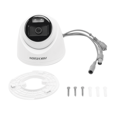 [ColorVu] Turret TURBOHD 3K (5 Megapixel) / Micrófono Integrado / Lente 3.6 mm / Imagen a Color 24/7 / 40 mts Luz Blanca / Exterior IP67 / dWDR / 4 Tecnologías