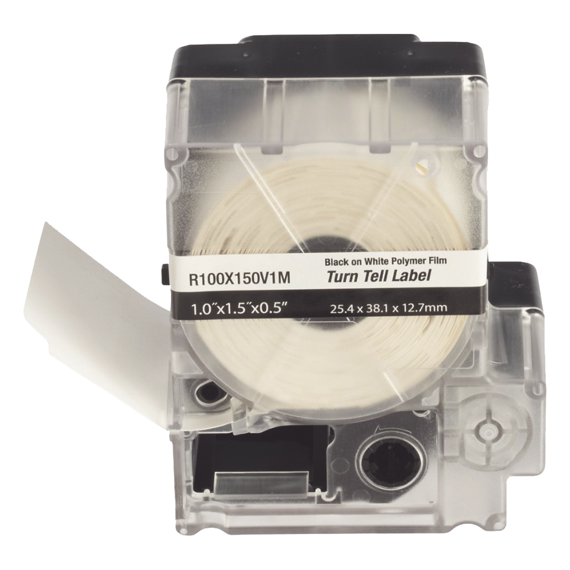 Casete de 100 Etiquetas Autolaminadas Turn-Tell, con Rotación para Mejor Visibilidad, para Cables de Redes de Cobre o Fibra Óptica, de 5.5 a 7.1 mm (0.22 a 0.28 pulgadas) de Diámetro — PANDUIT · SKU R100X150V1M