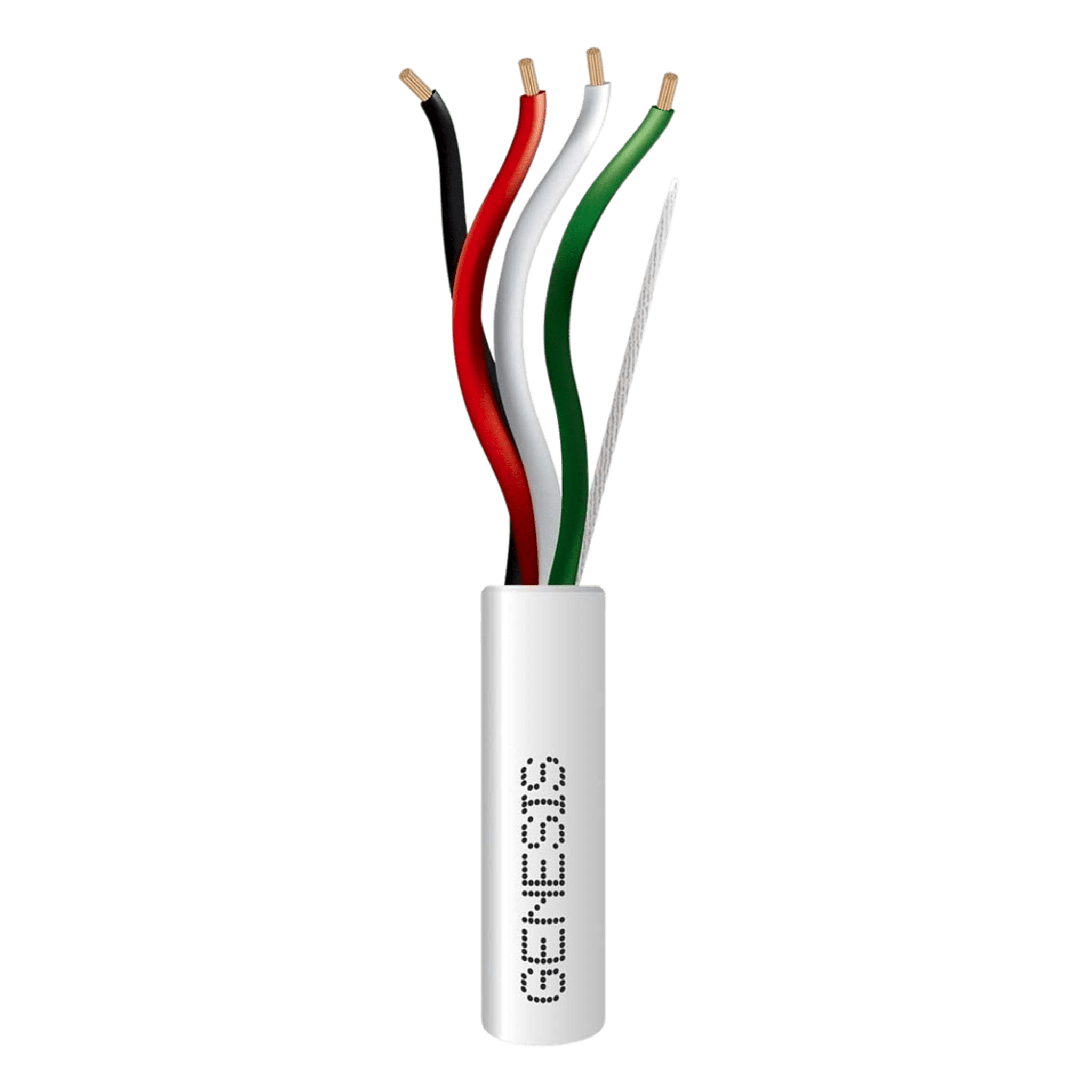 Bobina de 152 Metros (500 Pies) de Cable / 4 x 16 AWG / Cable Audacious / Riser / Libre de Oxígeno / Color Blanco / Aplicaciones de Alarmas de Intrusión y Automatización — GENESIS · SKU 5474-5501