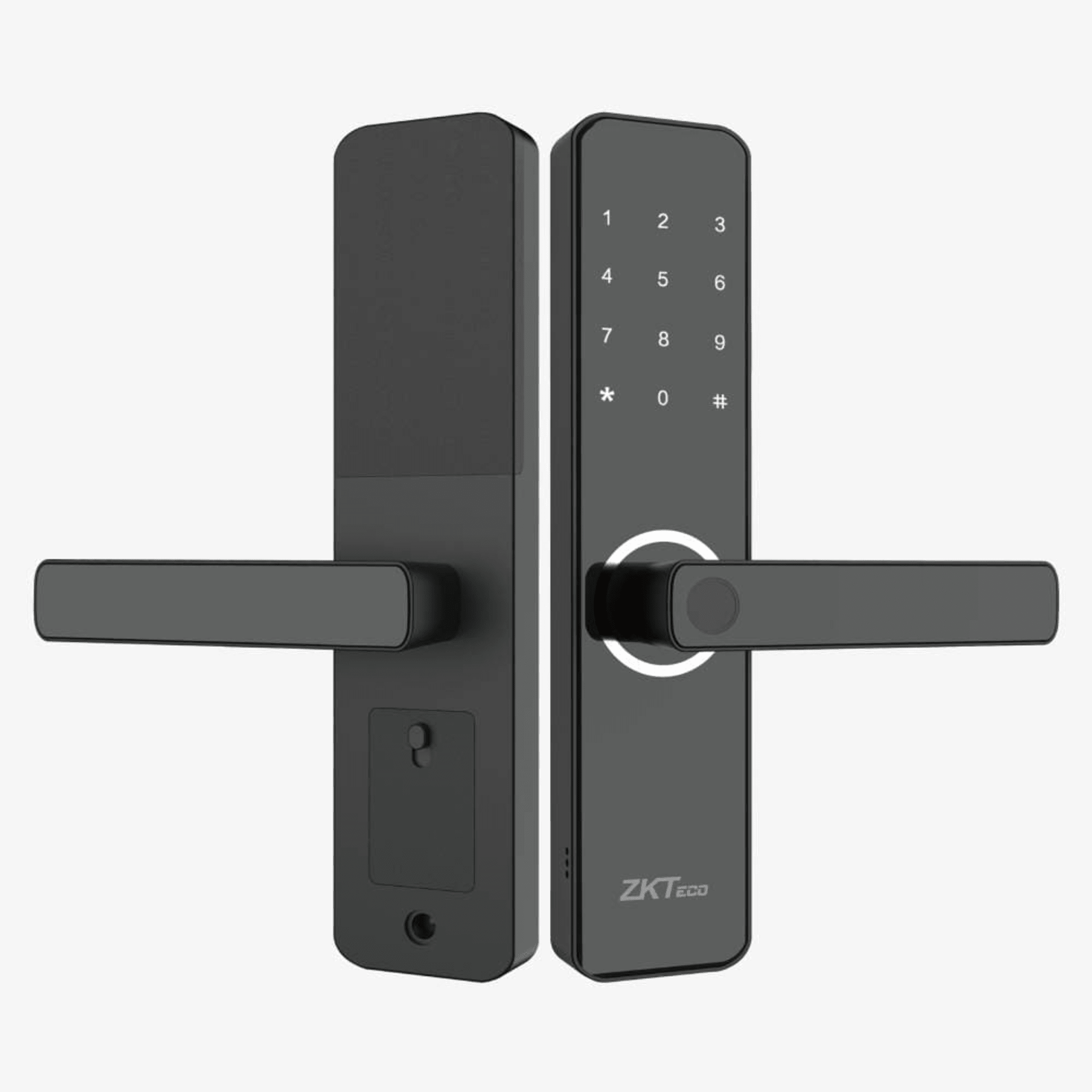Cerradura Inteligente / Huella Digital y Wi-Fi / Mortise Europeo DIN / 300 Usuarios / App ZSmart / Carga Emergencia Micro-USB