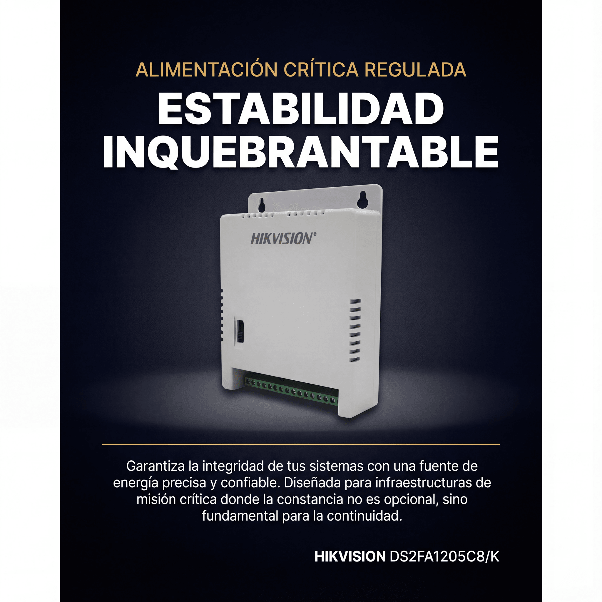 Fuente de Poder Regulada 12 Vcc / 13.5 Vcc / 15 Vcc para 8 Cámaras / 8 Amperes (1 Amp por Salida) / Voltaje de Entrada 90 - 130 VCA / Filtro de Ruido para Cámaras 4K / Modo para Largas Distancias