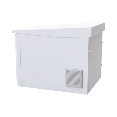 Gabinete PROFUNDO hasta 705 mm de profundidad, de Exterior de 9UR con Ventiladores y Termostato, Se envía el Gabinete Armado, (Montaje a poste o torre se vende por separado).