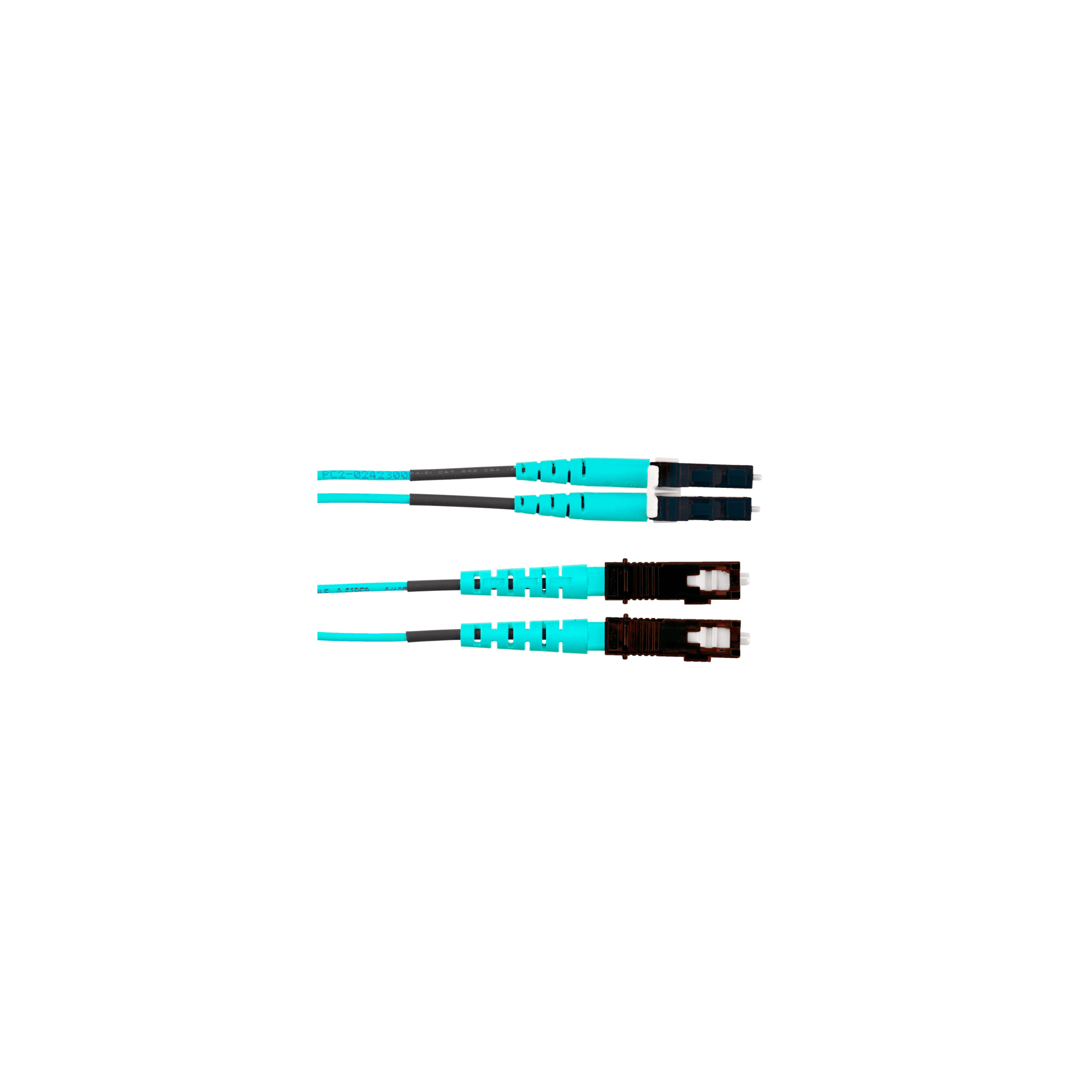 Jumper de Fibra Optica Multimodo 50/125 OM4, LC-SC Duplex, LSZH, Color Aqua, 6 Metros (19.69 Pies)