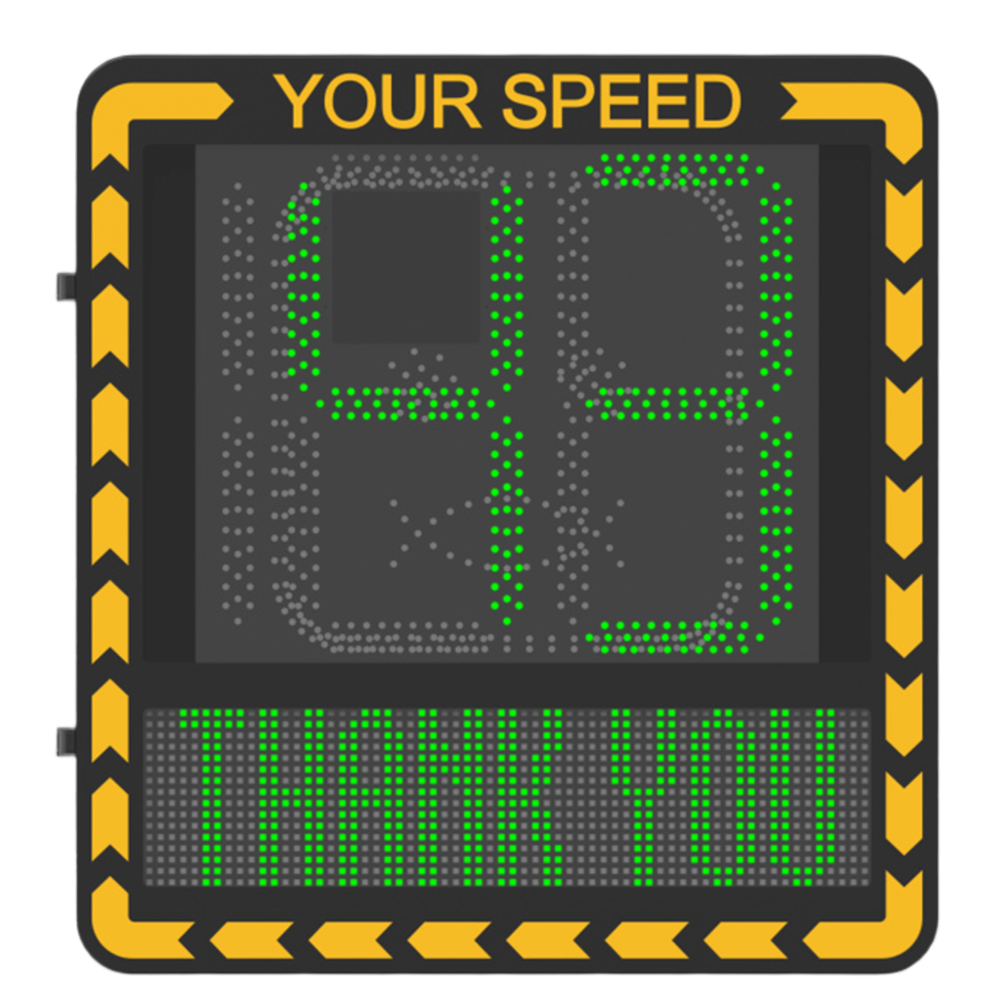 Pantalla LED de Señalización de Velocidad por Radar / Detección de Velocidad en Tiempo Real / Rango de Detección de 100 m / Hasta 32 Objetivos Detectados / Pantalla LED de Alta Visibilidad / Instalación en Carril o Later — HIKVISION · SKU YJP7681-188-RL/GLE