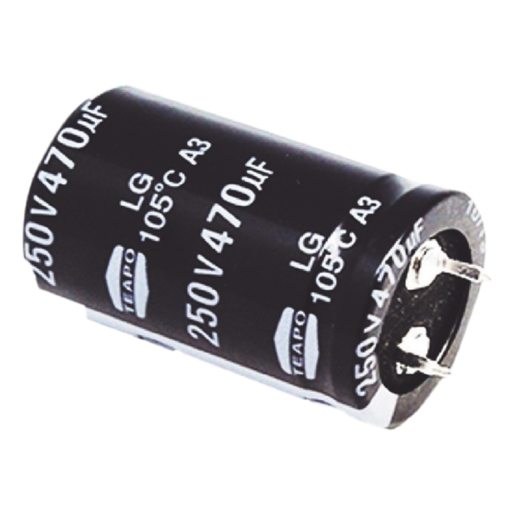 Capacitor Electrolítico de Aluminio / 470 µF / 250 VDC / 105 °C / 25 x 40 mm / Radial — SYSCOM · SKU CE470/250V