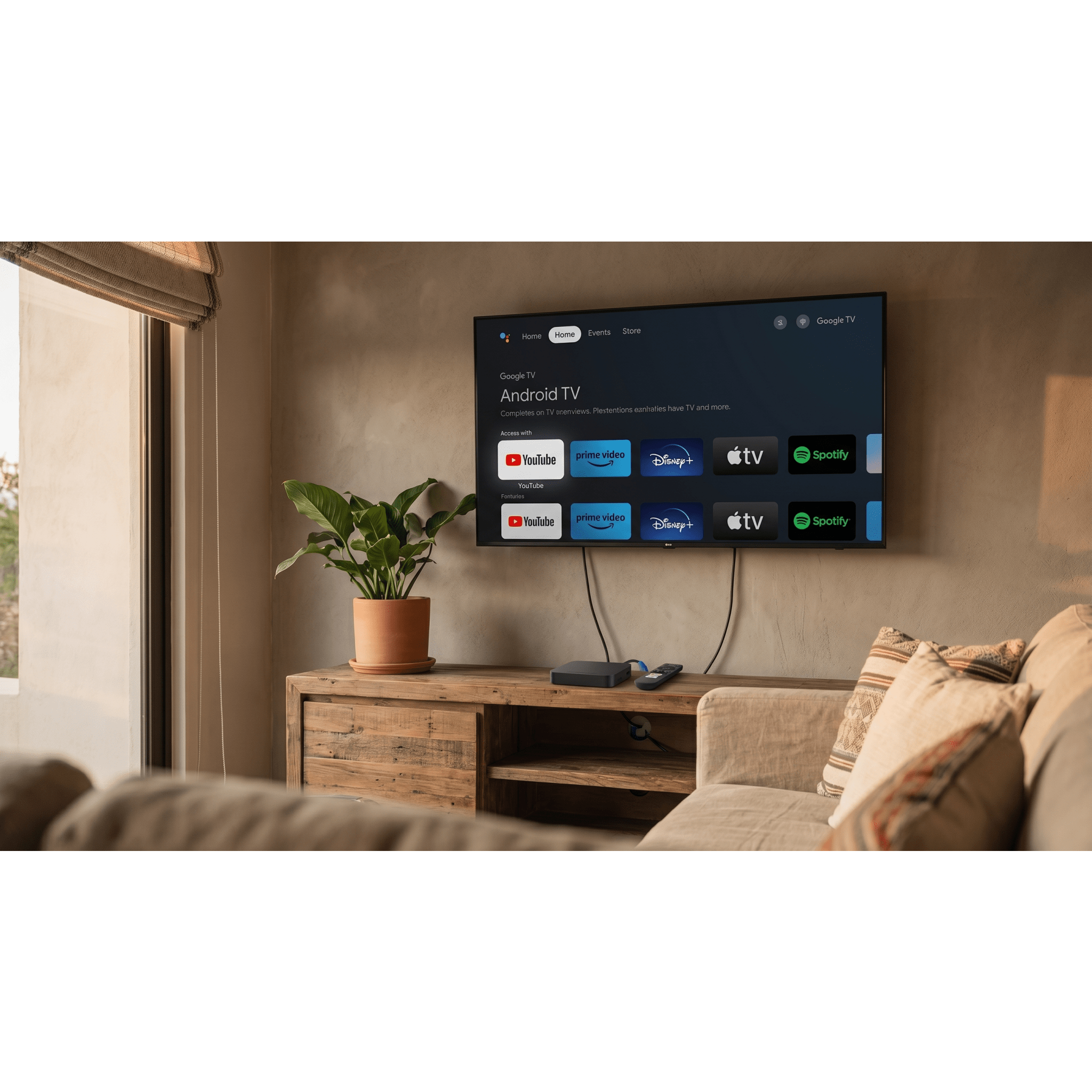 STB 4K Android con Google TV / Alto Rendimiento / Conexión Wi-Fi y por Cable / Control Remoto Bluetooth / Salida HDMI / Software de Gestion para ISP´s