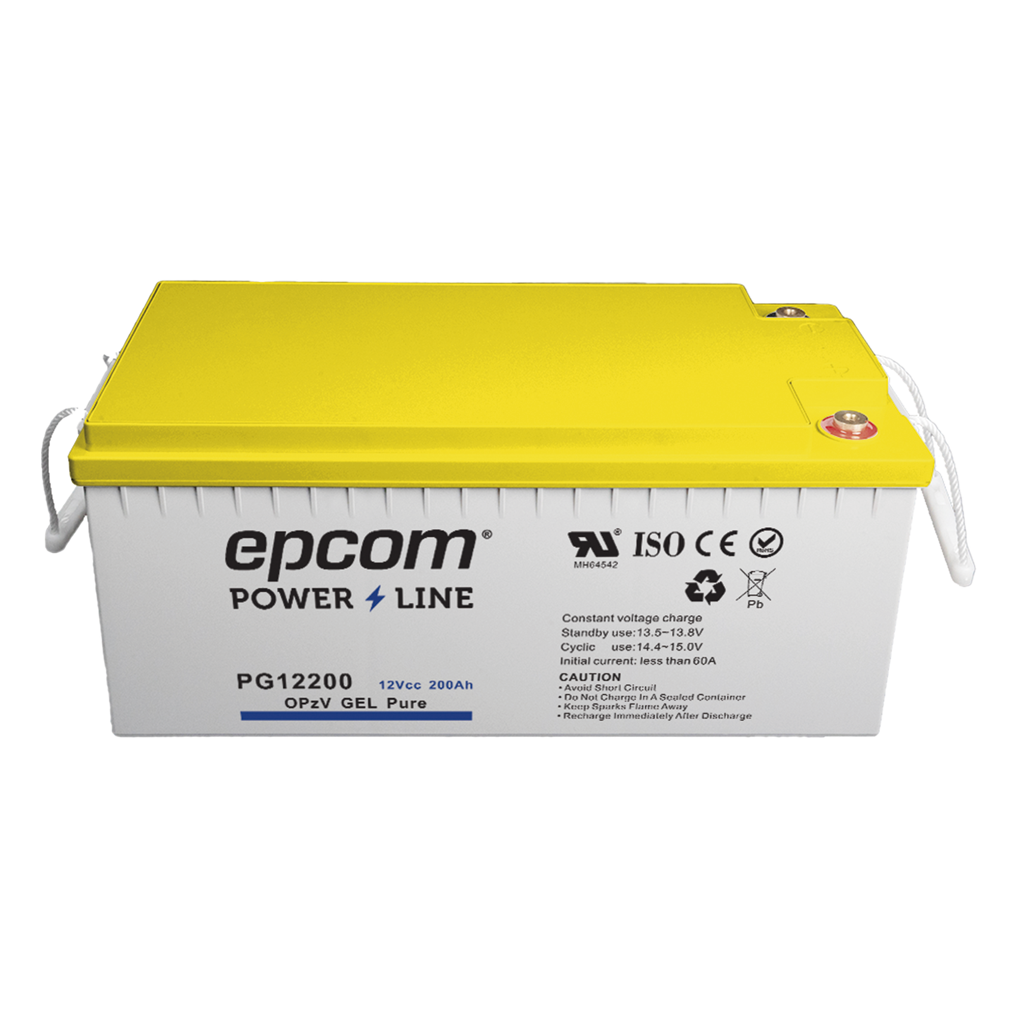 Batería de GEL PURO OPzV / 12 V @ 200 Ah / Ciclo profundo / Uso en Aplicaciones Fotovoltaicas y de Respald — EPCOM POWERLINE · SKU PG12200
