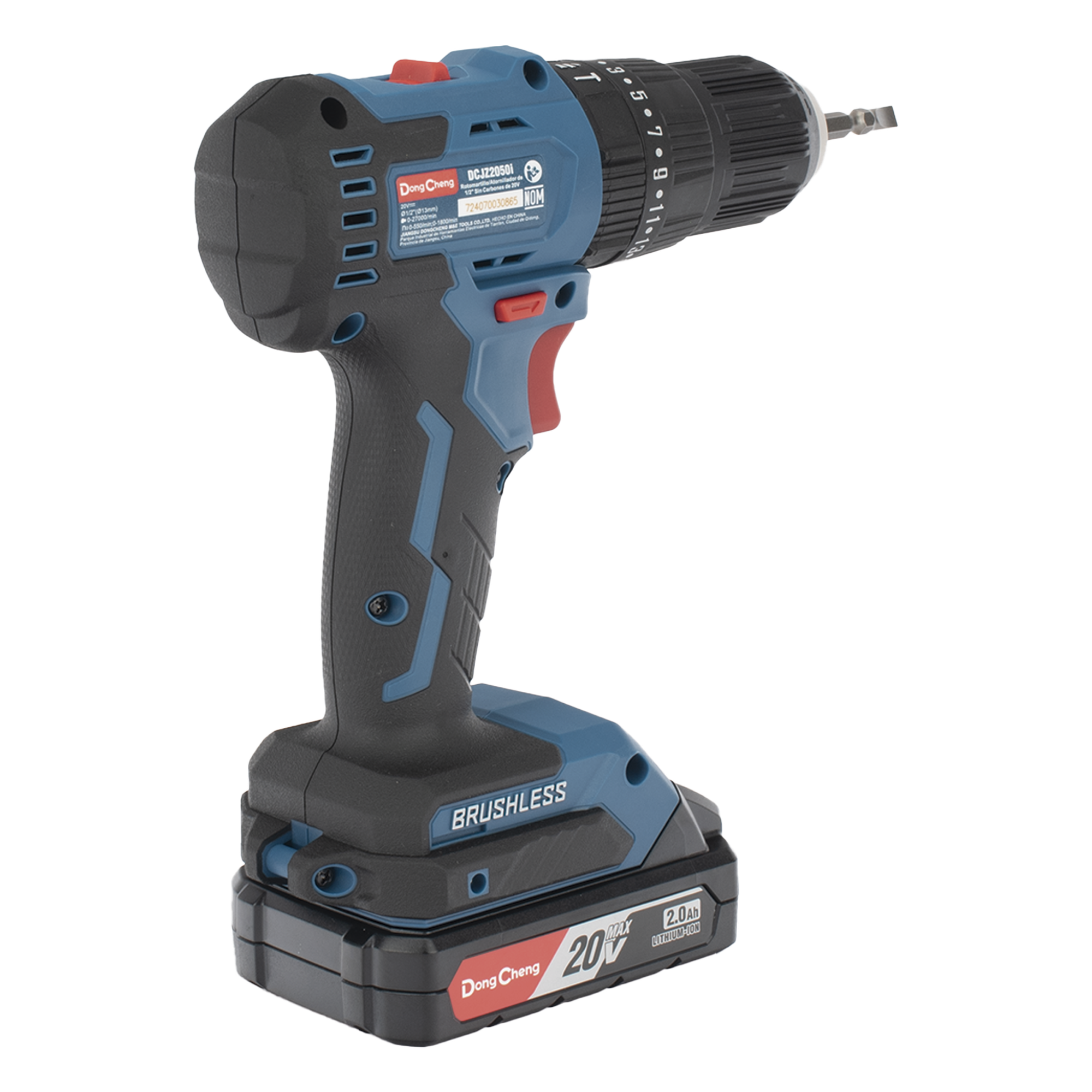 Rotomartillo Inalámbrico 20V / Motor Brushless / Broquero 1/2 in / 50 Nm Par de Apriete / 2 Baterías 2.0Ah con Cargador y Maletín