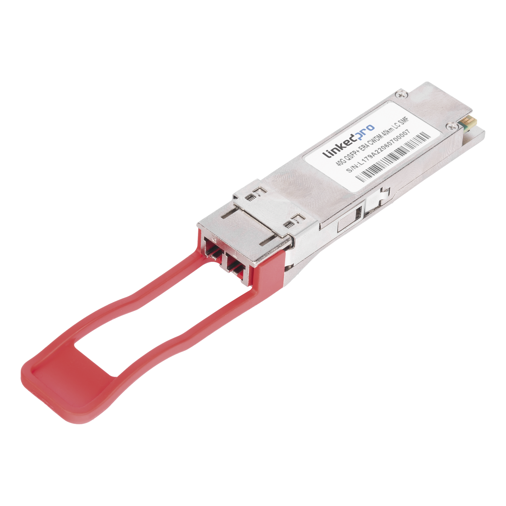 Transceptor Óptico QSFP+ (Mini-Gbic) / Monomodo 1310 nm / 40 Gbps / 40GBASE-ER4 /Conectores LC/UPC Dúplex / DDM / Hasta 40 km — LINKEDPRO BY EPCOM · SKU LP-QSFP-40G-SM-40