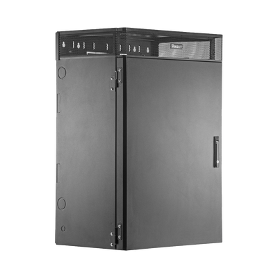 Gabinete de Montaje en Pared TrueEdge™, Con 9 UR para Equipo Activo y 9 UR para Paneles de Parcheo, Fabricado en Acero, Color Negro
