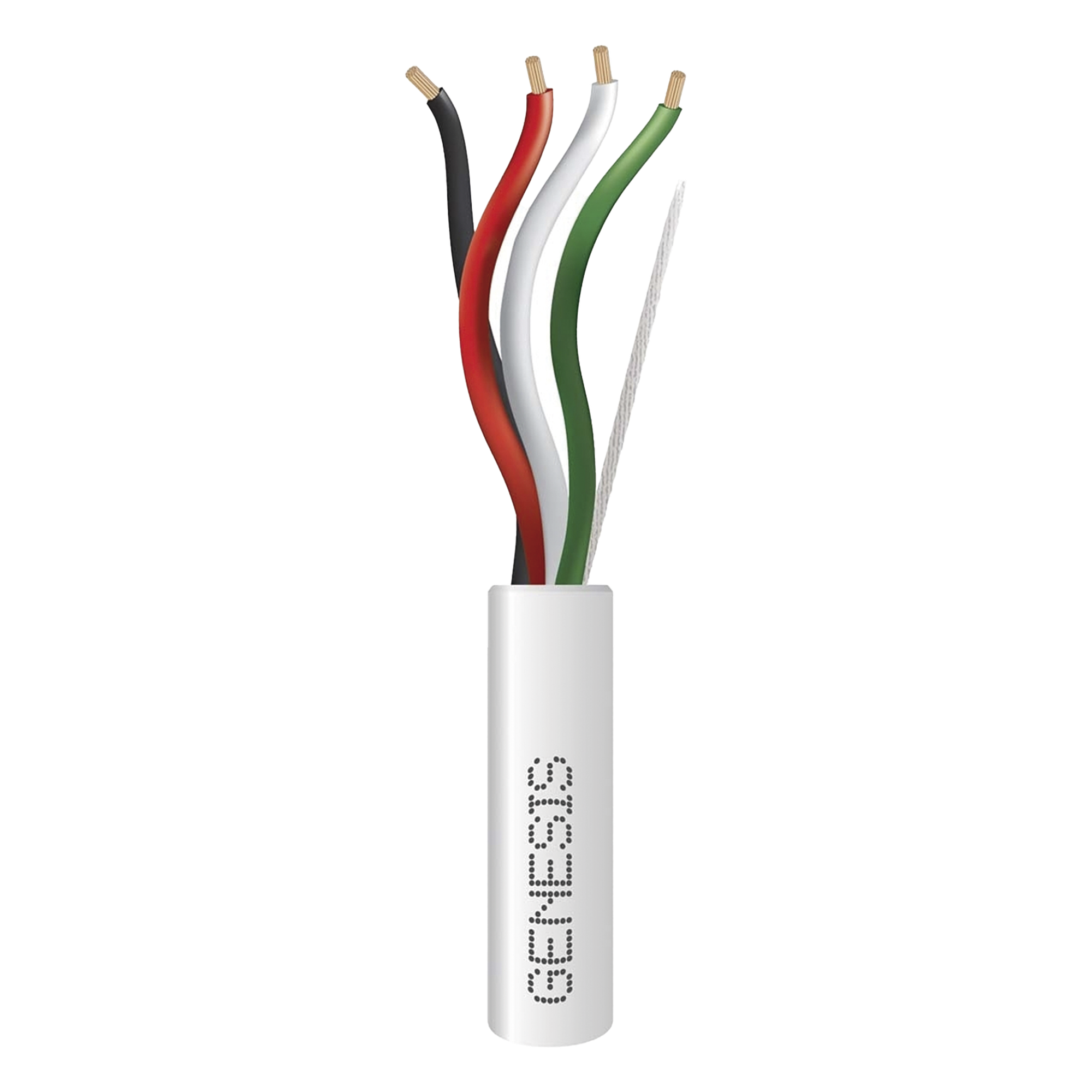 Bobina de 305 Metros (1000 Pies) / Cable de Cobre / 4 x 18 AWG / Riser / Color Blanco / Para Aplicaciones de Alarmas de Intrusión/Control de Acceso/ Automatización / Interfonos y Tv Porteros