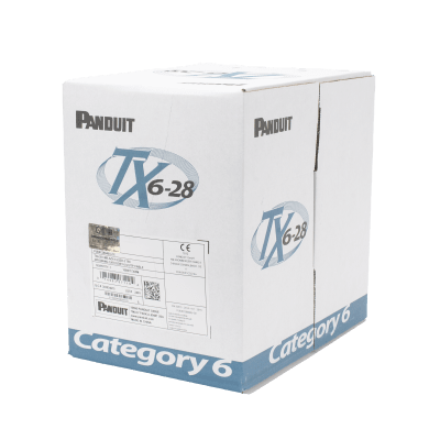 Bobina de Cable UTP 305 Metros (1000 Pies) de Cobre TX6-28Æ, Gris, Categoría 6, Diámetro Reducido (28 AWG), CM/LSZH, de 4 Pares — PANDUIT · SKU PUD6C2804IG-CE