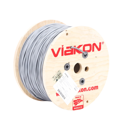 Cable 2 x 18 AWG / Blindado / 305 Metros (1000 Pies) / Riser / UL / Color Gris / Hecho en México