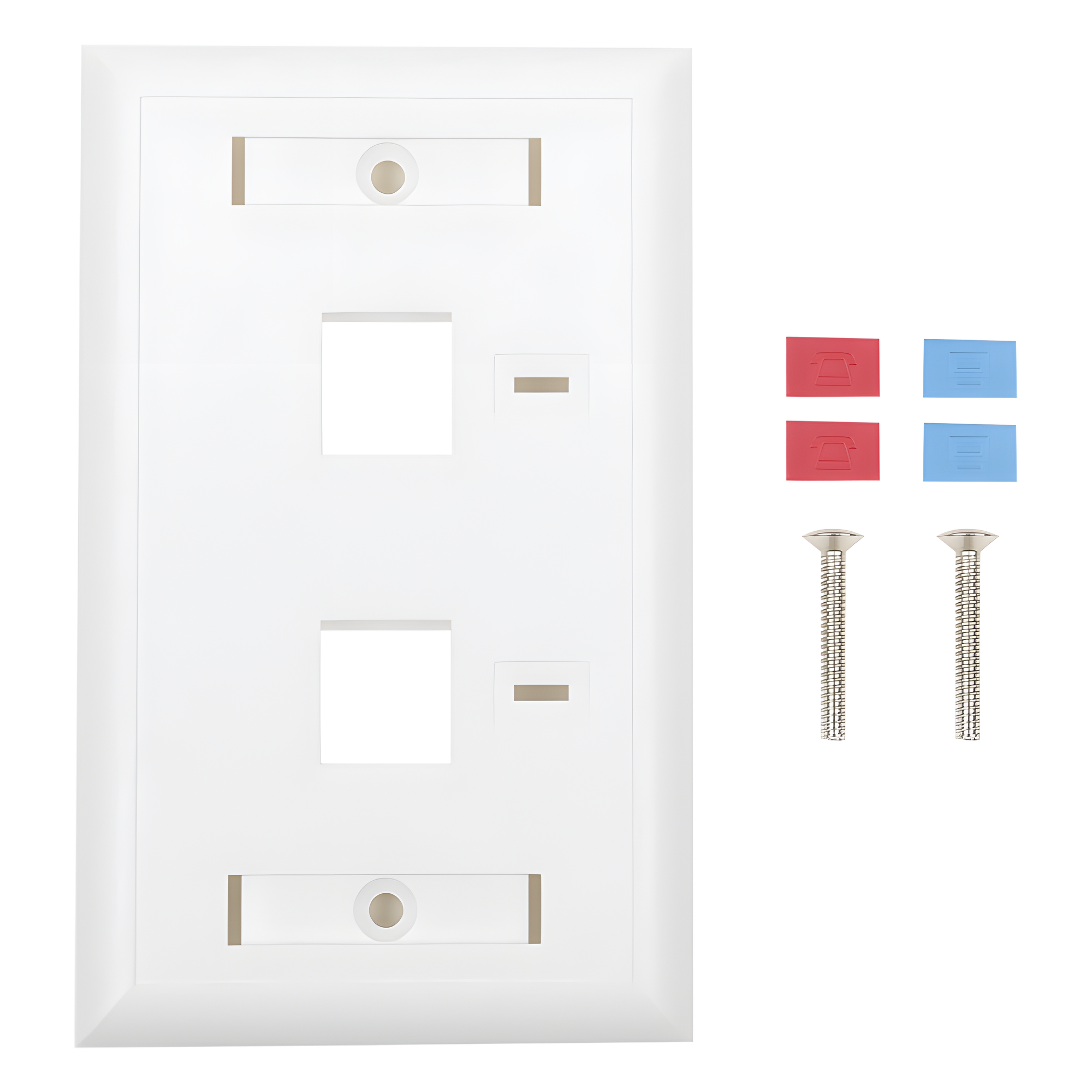 Placa de Pared de 2 Puertos, Keystone, con Espacio para Etiqueta, Color Blanco — LINKEDPRO BY EPCOM · SKU LP-FP-22