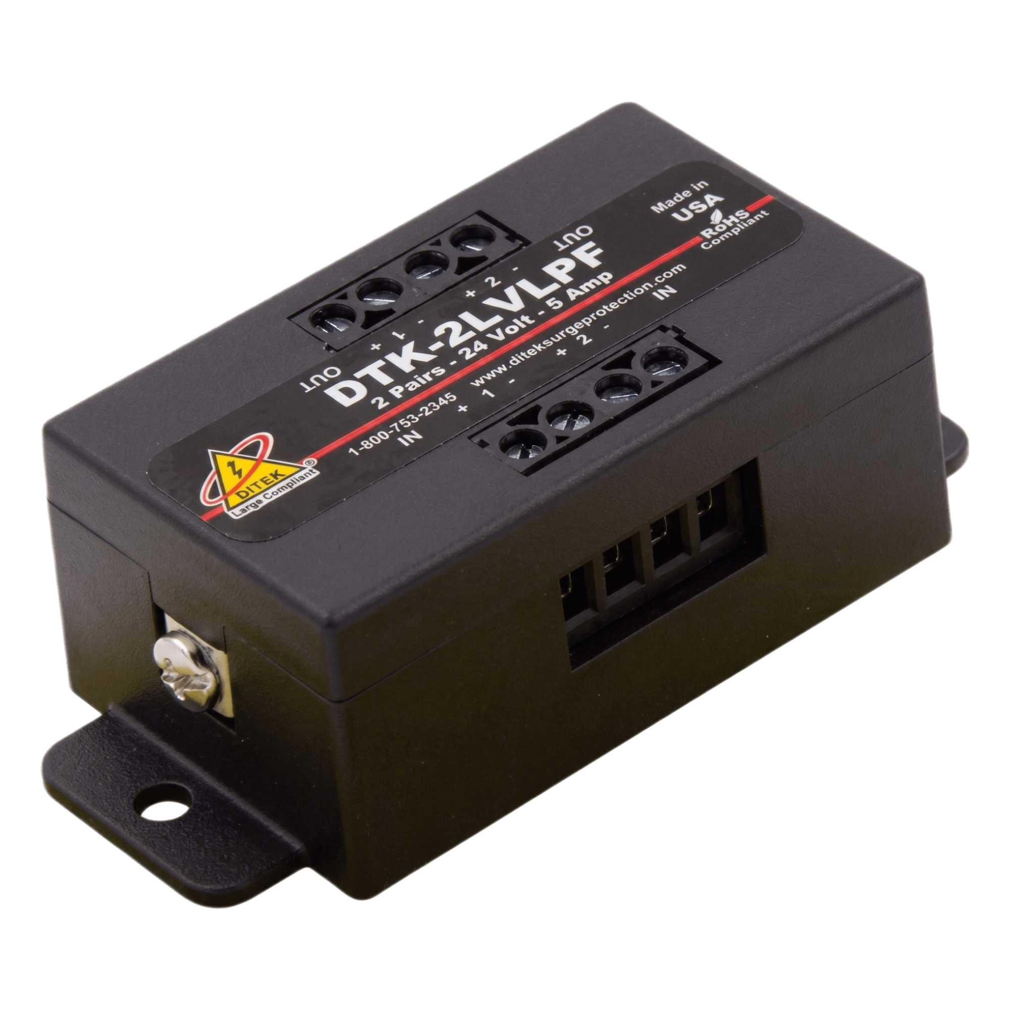 Protector Bajo Voltaje / SLC IDC NAC / 24 V / UL497B / Paneles de Incendio Direccionables — DITEK · SKU DTK2LVLPF