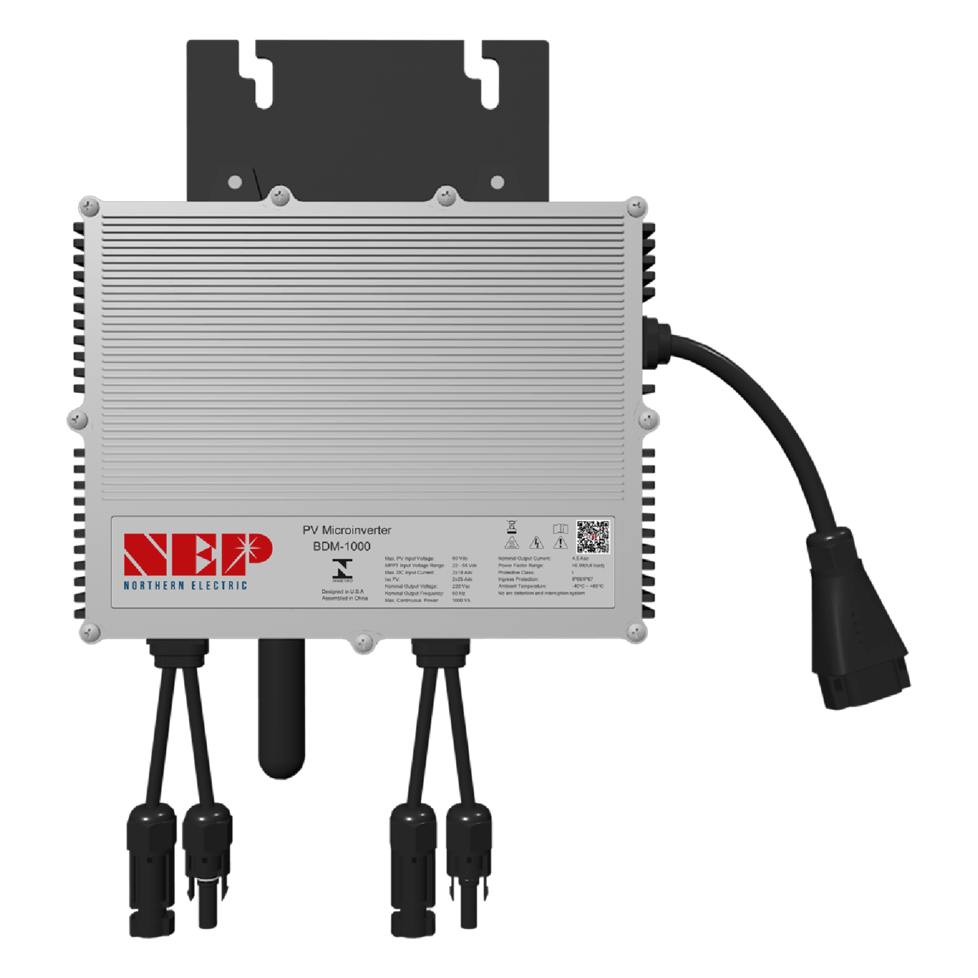 Microinversor 1 Kw, 127 Vca, WIFI, IP67, Para 2 Módulos de Hasta 750 W — NEP · SKU BDM1000LV