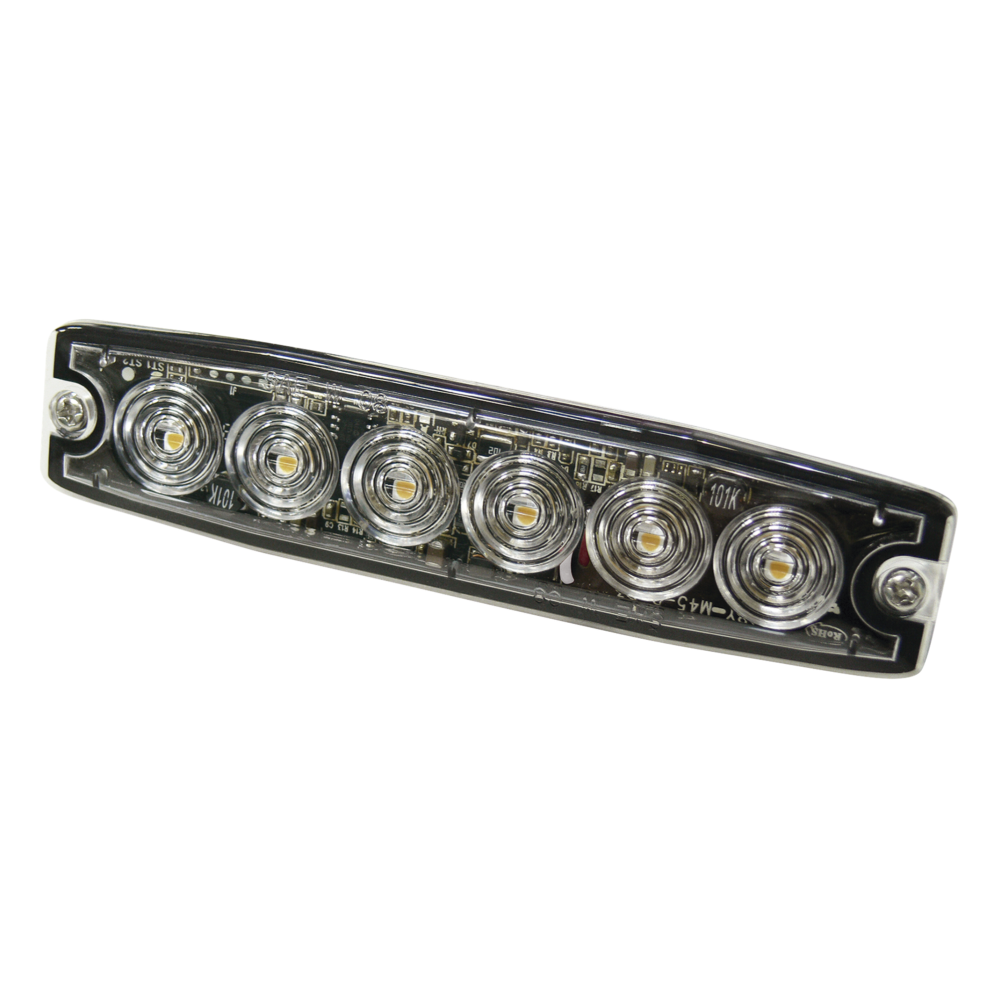 Luz Auxiliar de 6 LED, Ambar, lente Transparente, SAE — SIGNALPRO · SKU SPL6A