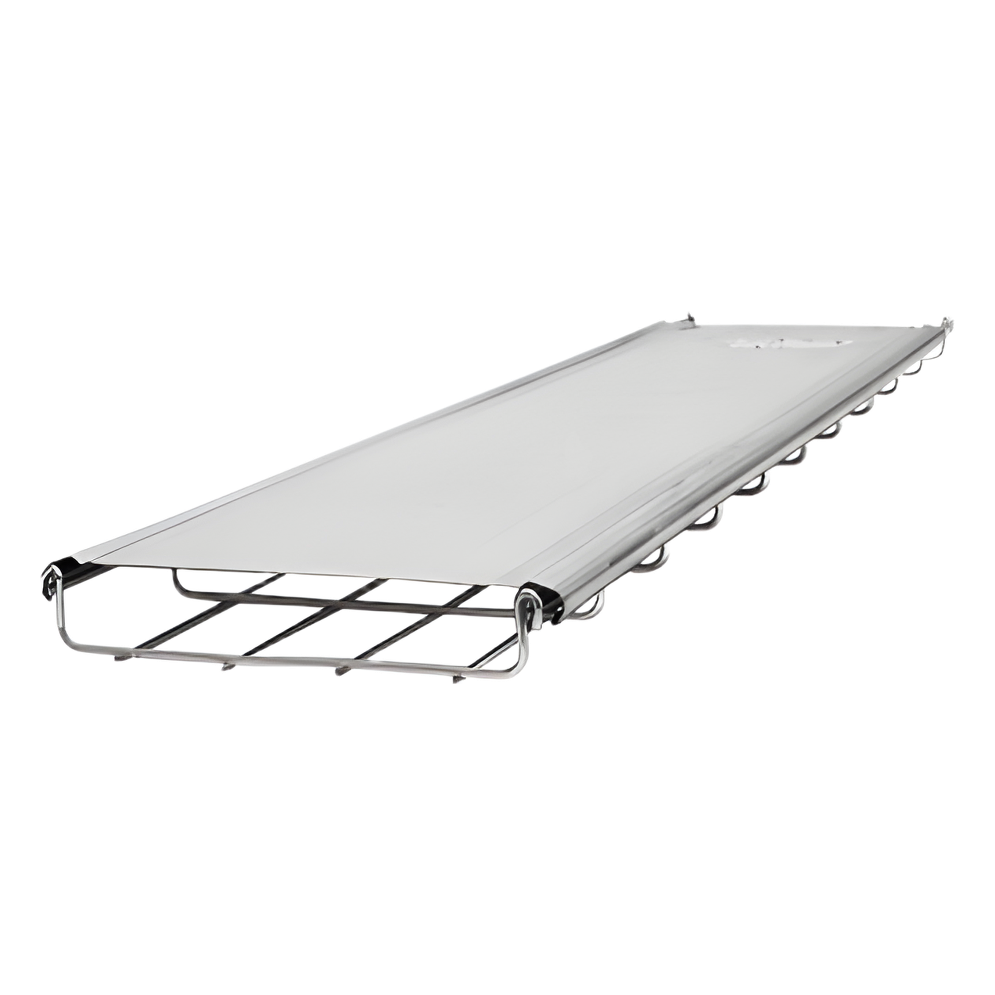 Tapa de 3 metros para charola tipo malla de 150 mm de ancho, cualquier peralte, con acabado Electro Zinc — CHAROFIL · SKU MG-50-152EZ