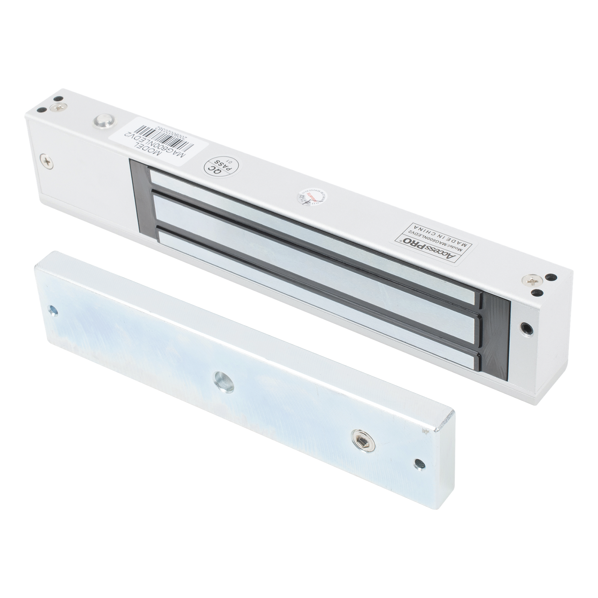 Chapa magnética 600 lbs con LED Ultra-brillante/ Libre de Magnetismo Residual / Sensor de estado de la placa — ACCESSPRO · SKU MAG600NLEDV2