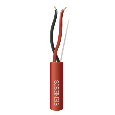 Bobina de 305 Metros (1000 Pies) / Alambre de Cobre / 2 x 16 AWG / Riser / Tipo FPLR, CL3R, C (UL) FT4 / Color Rojo / Para Aplicaciones en Sistemas de Detección de Incendio y Sistemas de Evacuación — GENESIS · SKU 4311-1104/1000