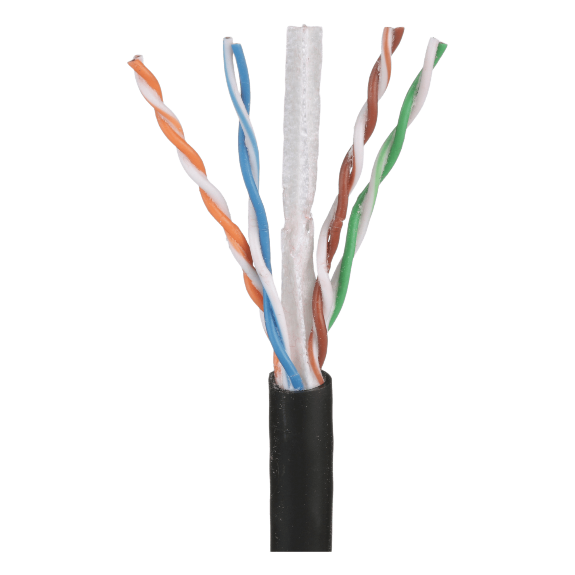 Bobina de Cable UTP de 4 Pares OSP (Planta Externa), Cat6 de Rango Extendido, 22 AWG, Color Negro, 305 Metros (1000 Pies).