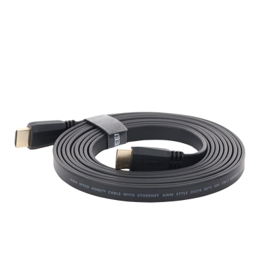 Cable HDMI 2.0 Plano de 3 Metros (9.84 Pies) / 4K@60Hz / HDR / 3D / HEC (Canal Ethernet HDMI) / ARC (Canal de Retorno de Audio) / Color Profundo de 48 Bits / Audio de 32 Canales / HDCP / Audio Dolby True HD 7.1 / 18 Gbps / EstaÑado y Triple Blindaje / An