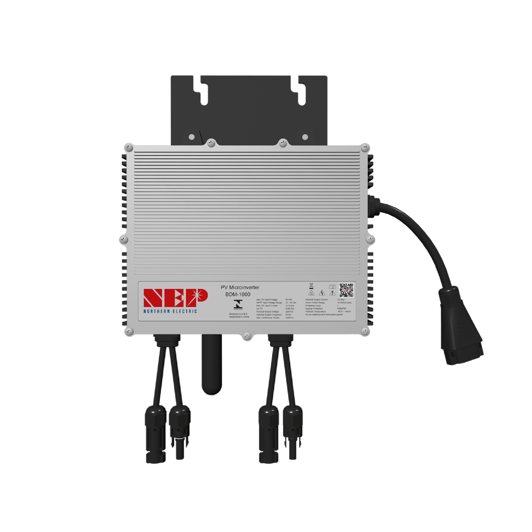 Microinversor 1 Kw, 127 Vca, WIFI, IP67, Para 2 Módulos de Hasta 750 W