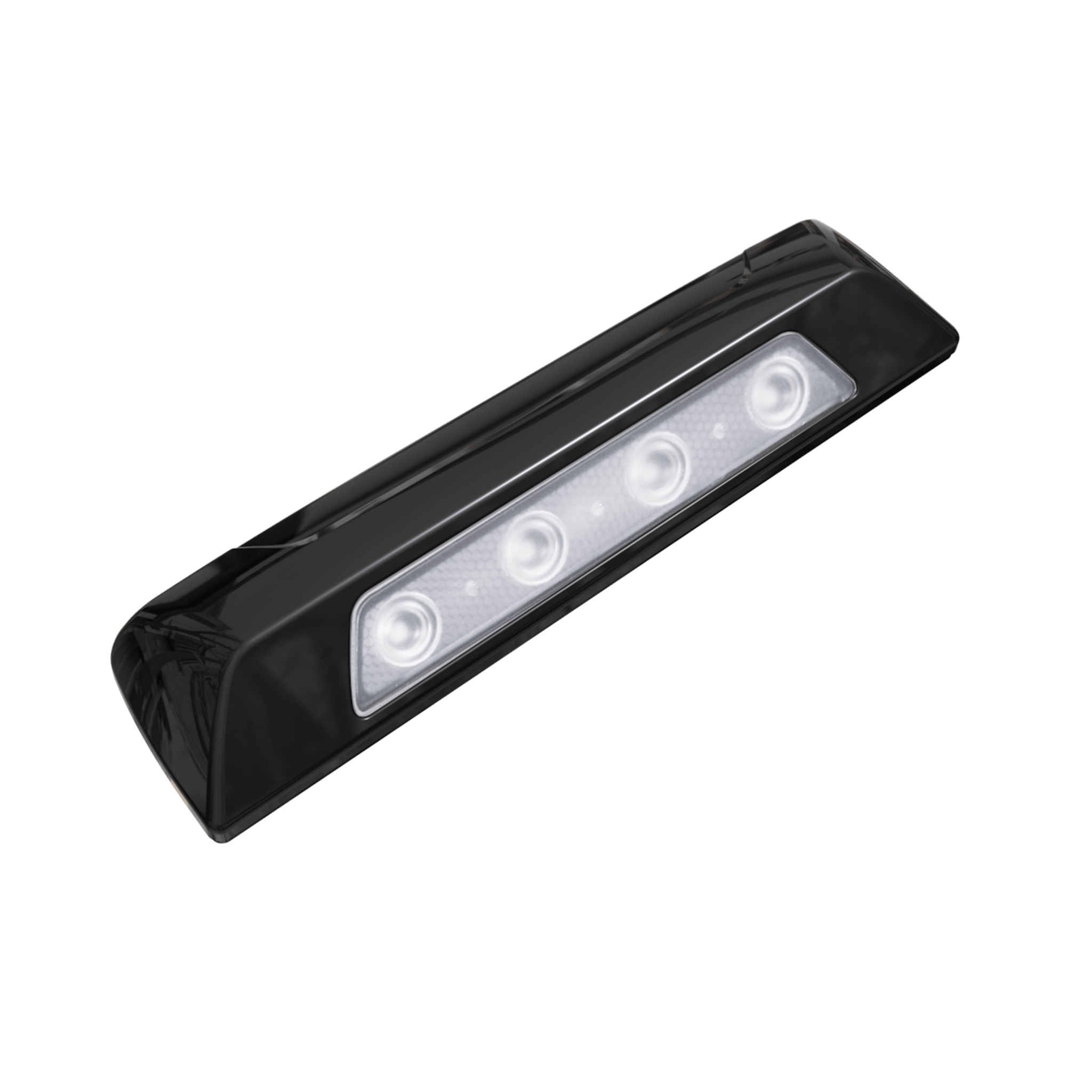 Luz Auxiliar de Escena de 4 LED, Blanco, Lente Transparente, Bisel Negro