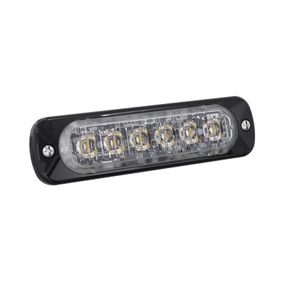 Luz Auxiliar de 6 LED, Ambar, Lente Transparente, SAE
