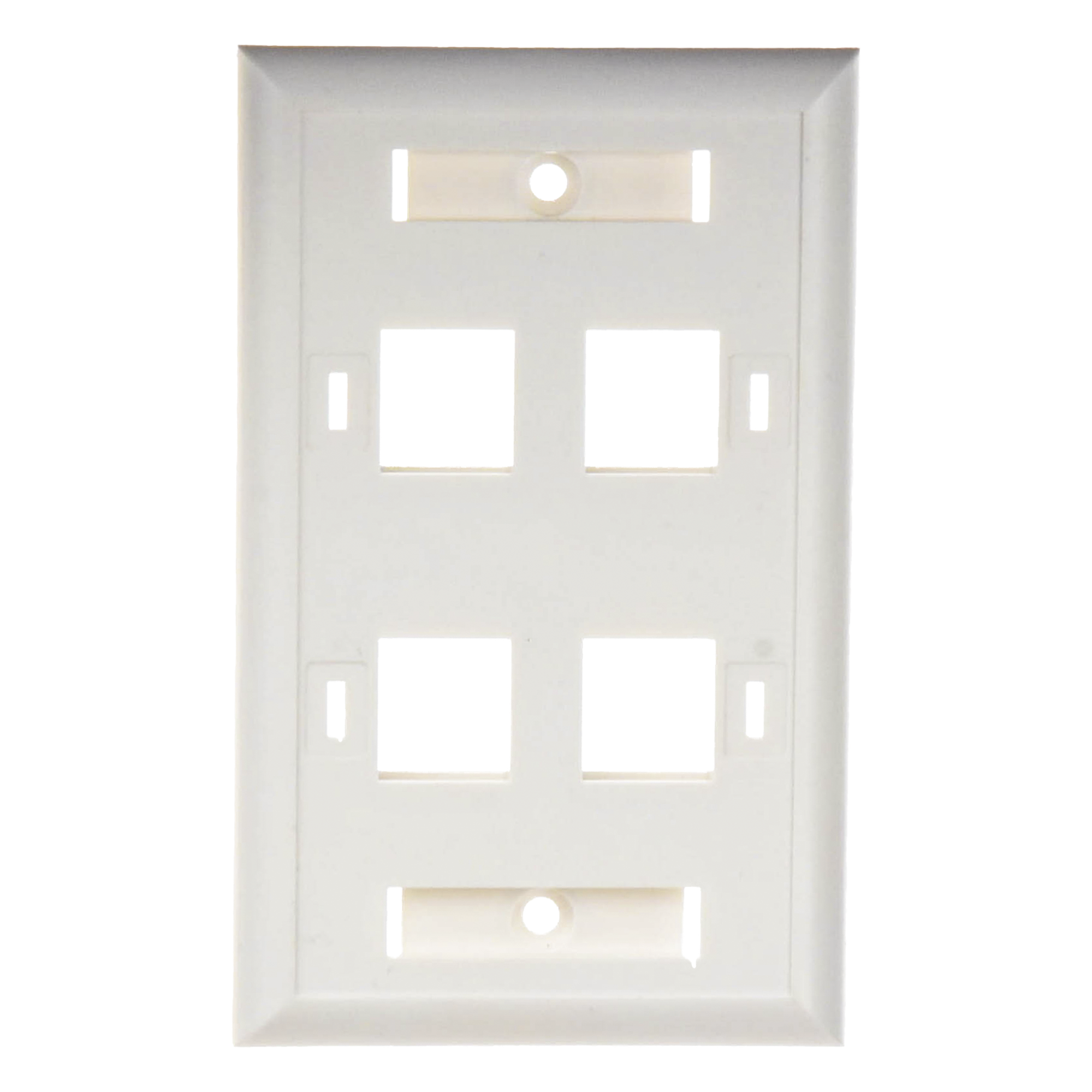Placa de Pared Keystone / 4 Puertos / Espacio para Etiqueta / UL 94V-0 / 70 x 115mm (2.75' x 4.52')