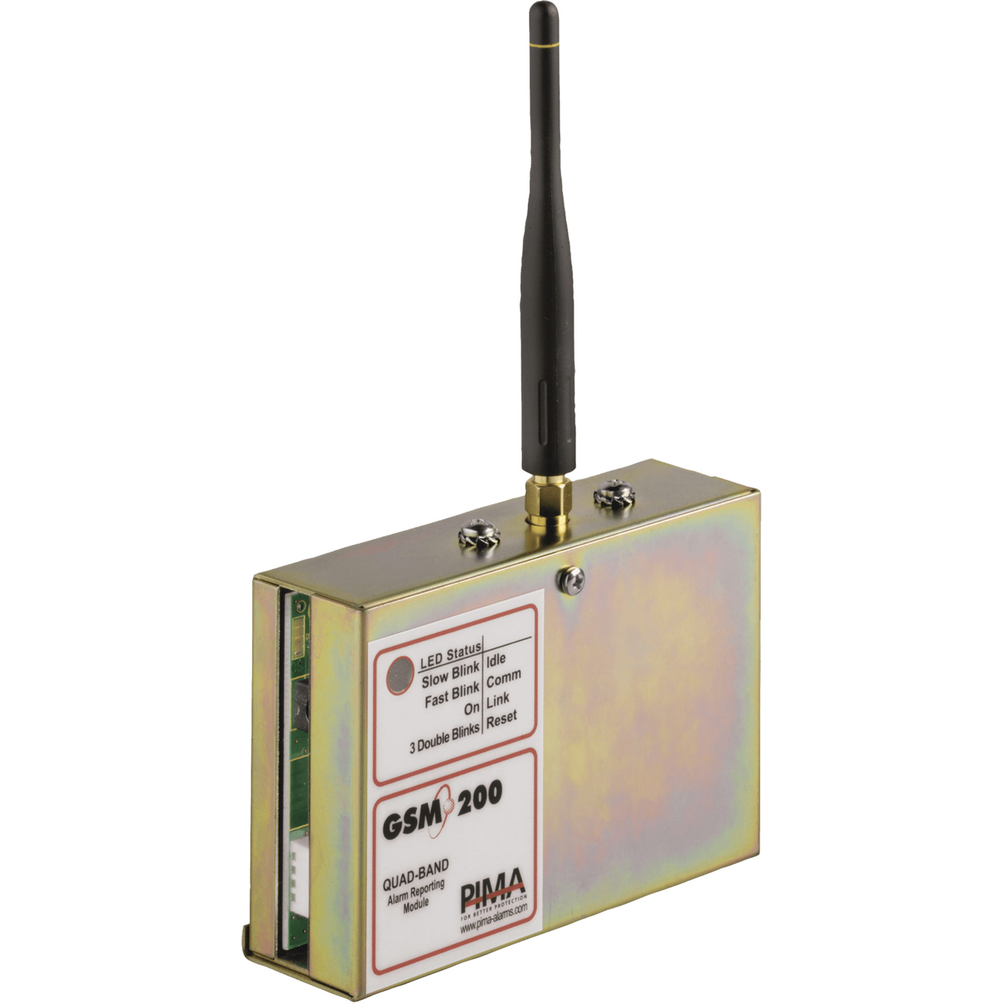 Comunicador GSM/GPRS para paneles PIMA. Permite envío de SMS, Llamadas o Datos. Compatible con la central SENTRY de PIMA