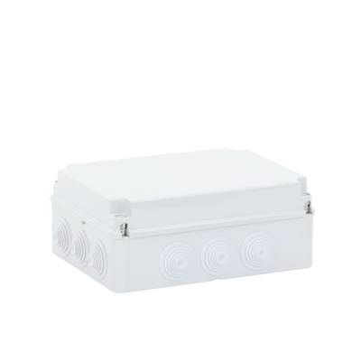 Caja Estanca de PVC Para Derivación y Conexión, 12 Entradas, Tapa Atornillada, 300x220x120 mm (Área interna), Uso Exterior IP55, Material que no Propaga el Fuego y Libre de Hálogenos