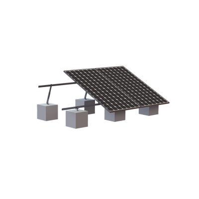 Montaje para 3 Panel Solar, Riel "8" de 4050mm para Módulos con Espesor de 35mm, Velocidad de Viento Máx. 136km/h (20° a 45°)
