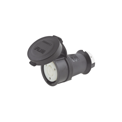 Conector Industrial con Bloqueo de Media Vuelta / 30 A 120/208 V CA / Nema L21-30R / 4 Polos 5 Hilos / Color Blanco y Negro / Grado Industrial