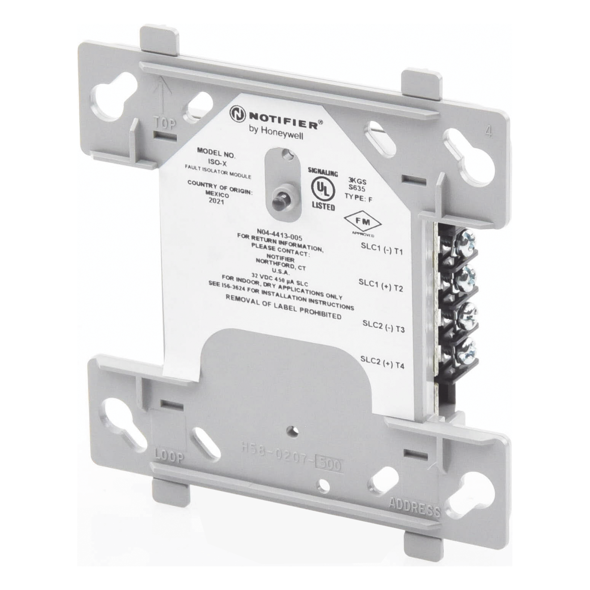 Módulo Aislante de Fallas / Lazo SLC Direccionable / Cortocircuito Cable a Cable / Alimentación por Lazo / Caja 4" (10.16 cm)