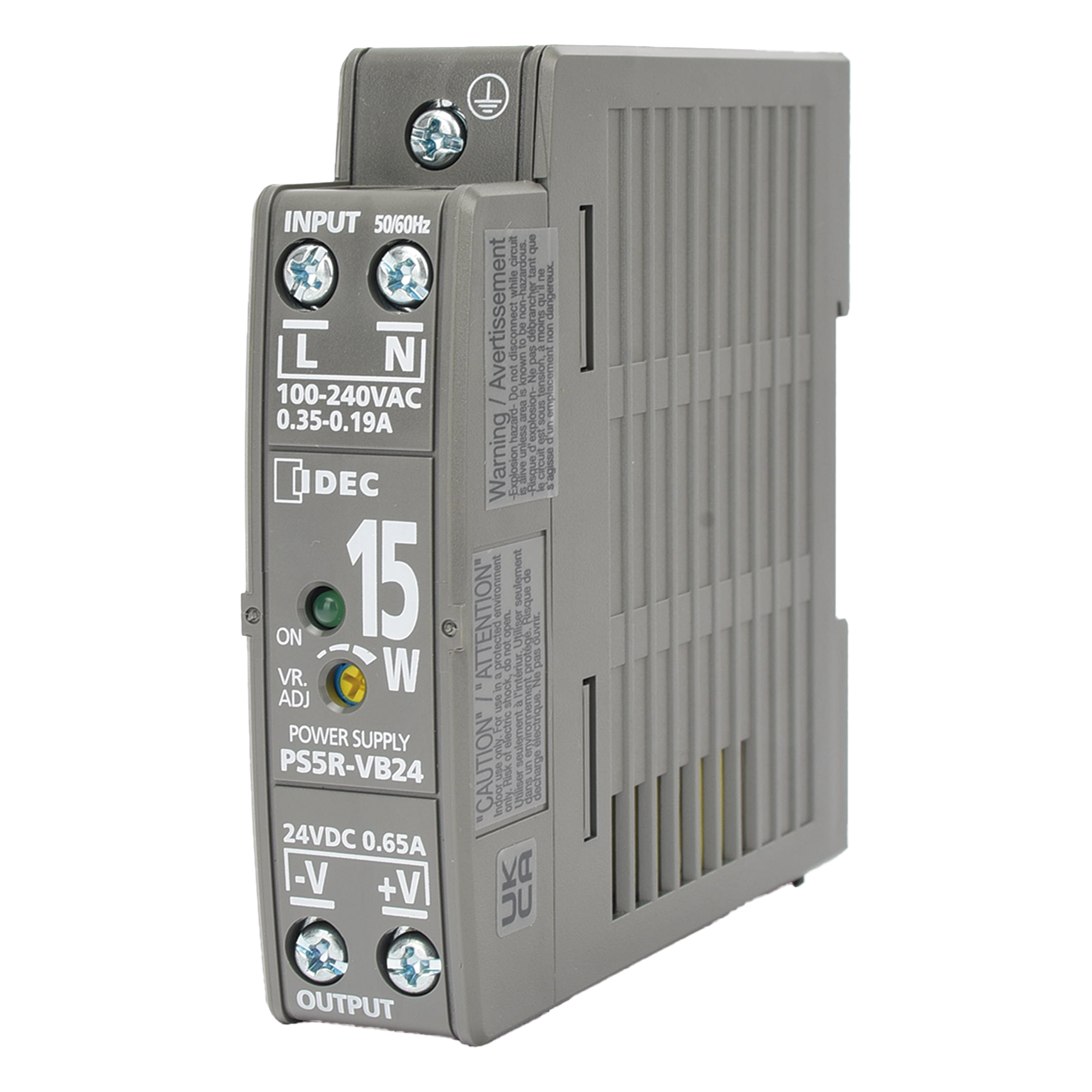 Fuente de Alimentación Conmutada / 24 Vdc / 15 W / Riel DIN / Entrada Universal 100-240 Vac — HONEYWELL BMS · SKU PS24-S15W