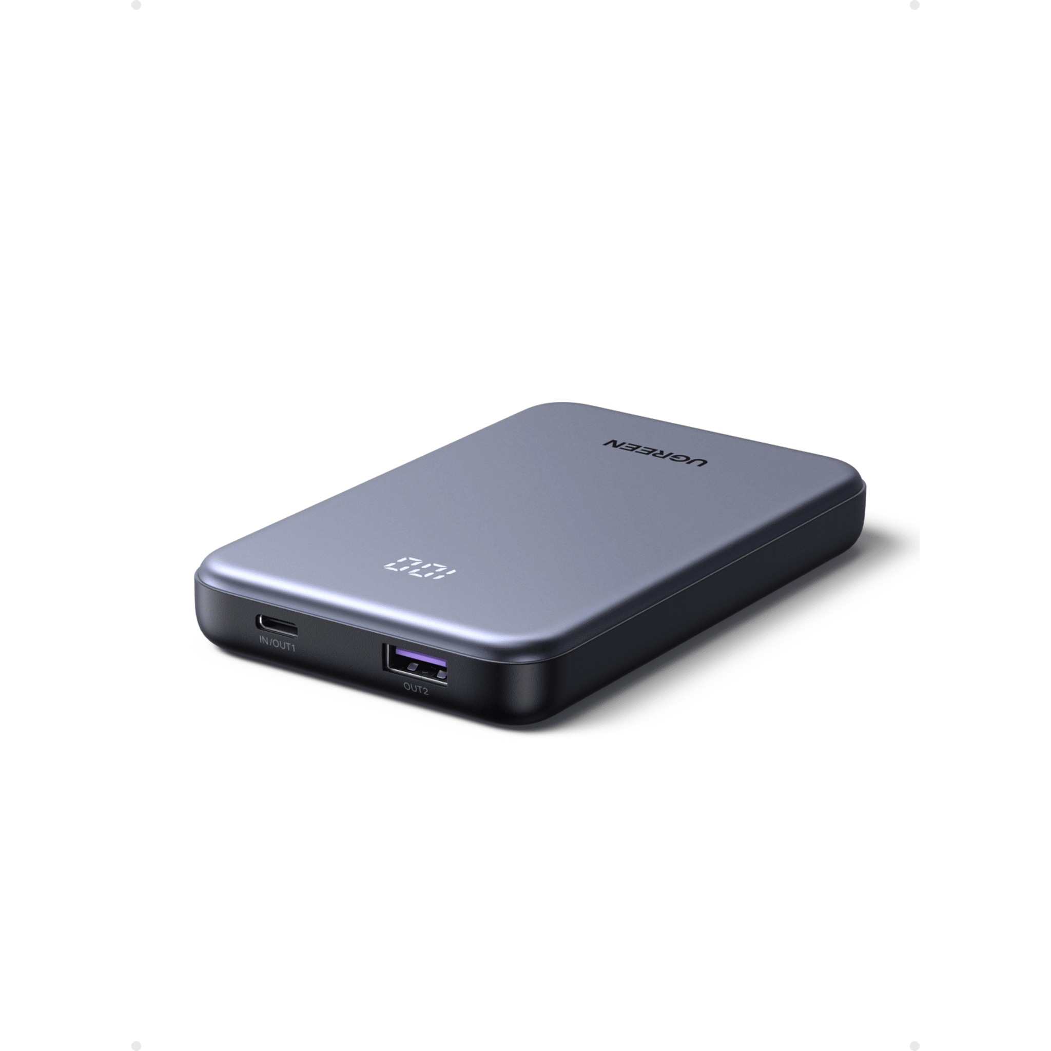 Power bank Ultradelgado 10000mAh / 20W Máximo / Puerto USB-C PD3.0 PPS / Puerto USB-A 22.5W / Batería Polímero de Litio / Pantalla Digital / Carga Rápida 3 Horas / Protocolos Múltiples / Protección