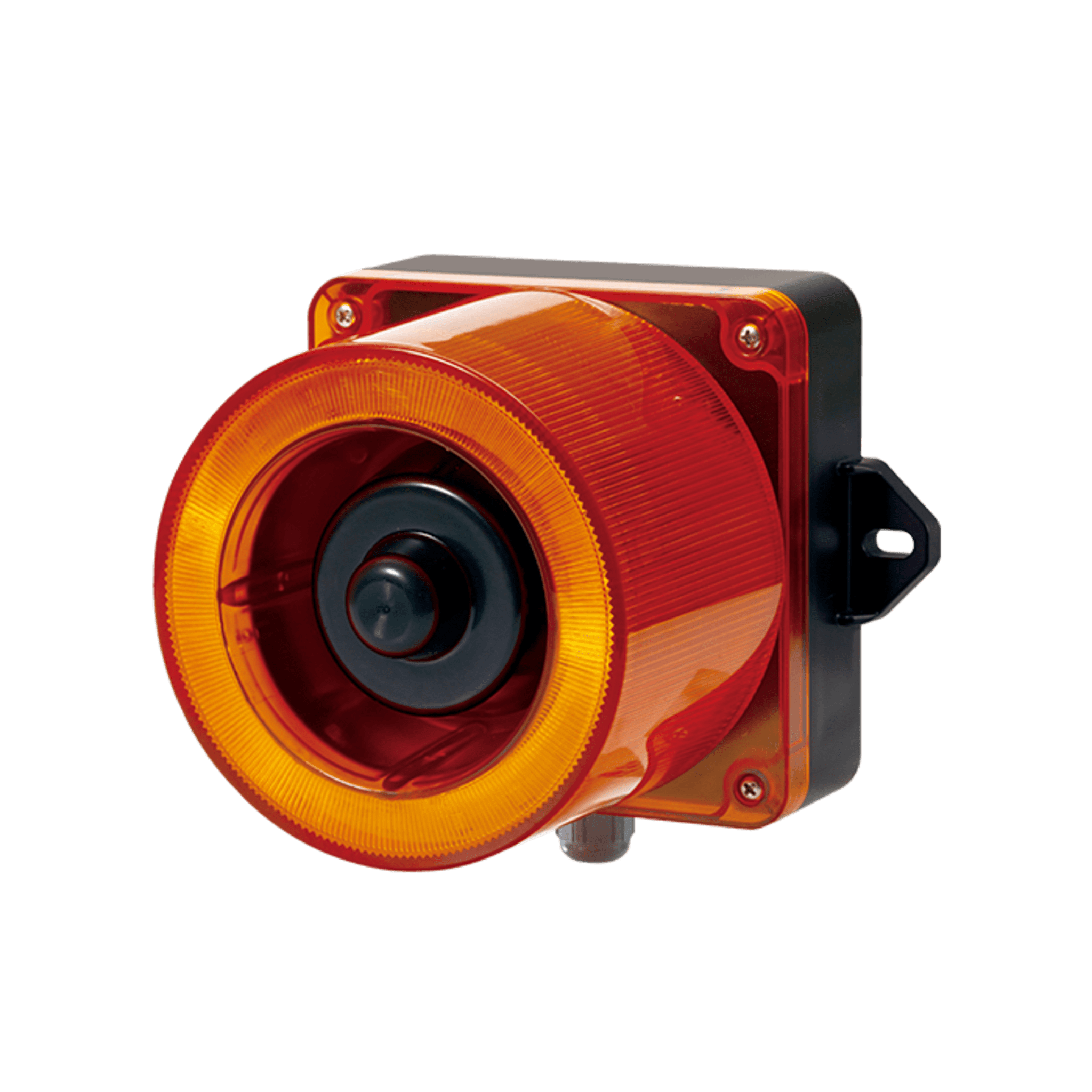 Combinacion de baliza LED color Ámbar y sirena electrónica de 31 tonos resistente a la intemperie de volumen máx. 123 dB a 110-220 VCA — QLIGHT · SKU QWCD50-110220-A-LC