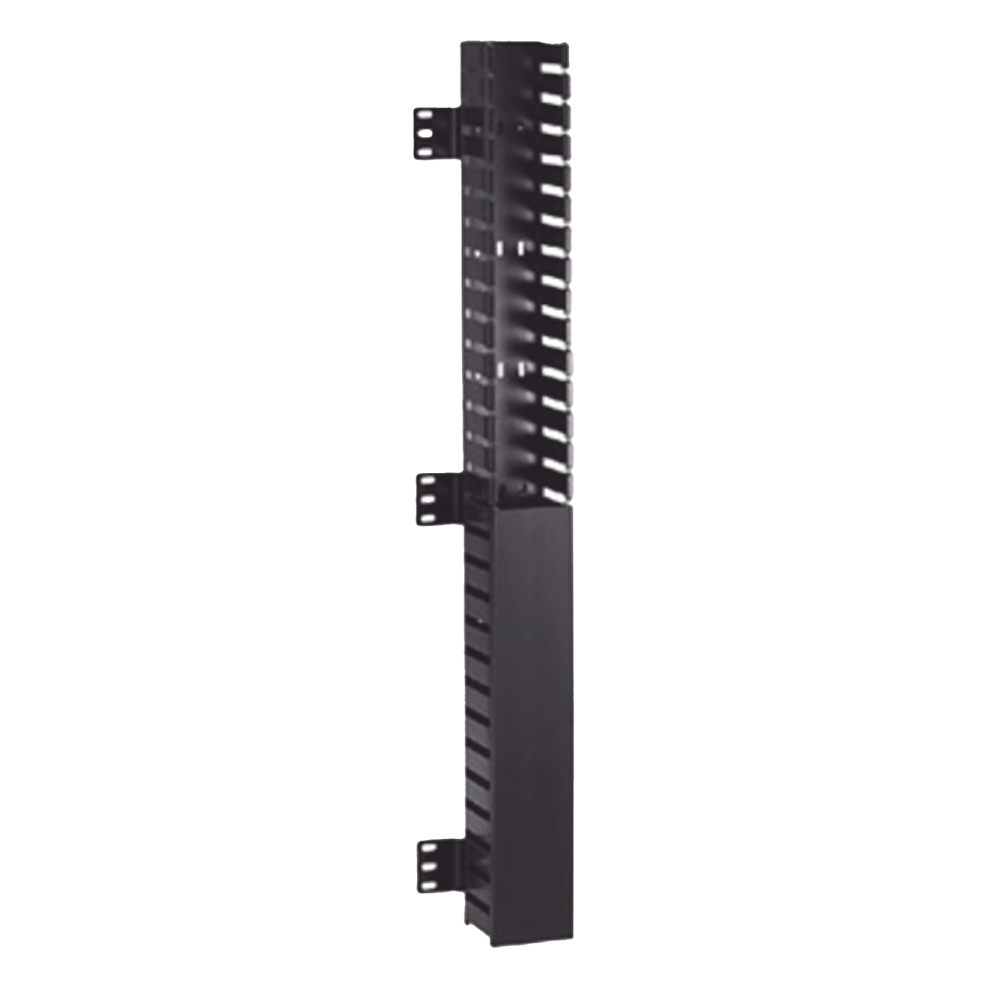 Organizador Vertical / 40 UR / 1825 mm (70.8 in) / Montaje Frontal en Riel / PVC / 2.25 in Ancho / Negro — PANDUIT · SKU CWMPV2340